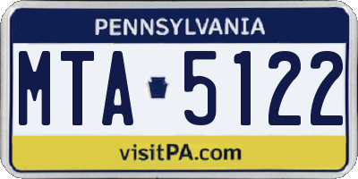 PA license plate MTA5122
