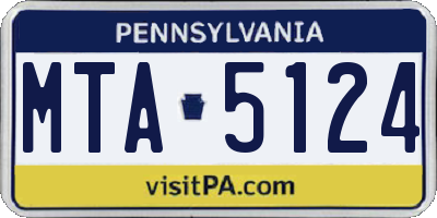 PA license plate MTA5124