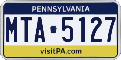 PA license plate MTA5127