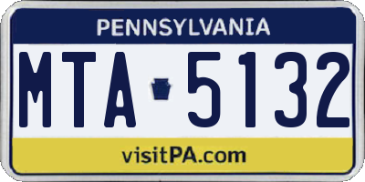 PA license plate MTA5132