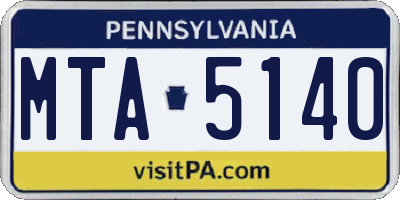 PA license plate MTA5140