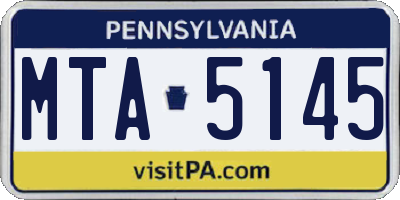 PA license plate MTA5145