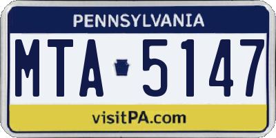 PA license plate MTA5147