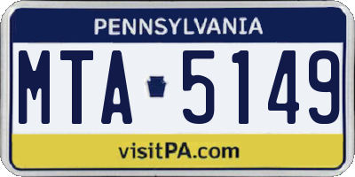 PA license plate MTA5149