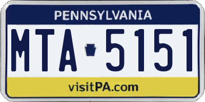 PA license plate MTA5151