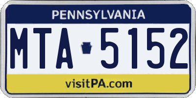PA license plate MTA5152