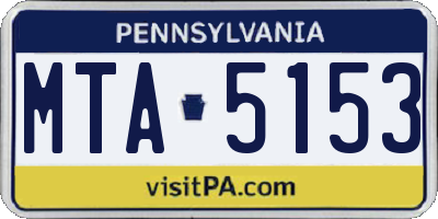PA license plate MTA5153
