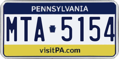 PA license plate MTA5154