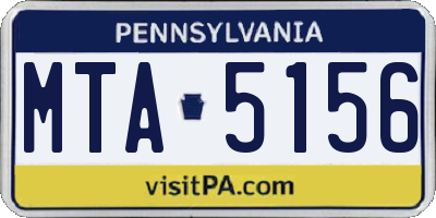 PA license plate MTA5156