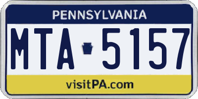 PA license plate MTA5157