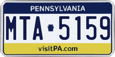 PA license plate MTA5159