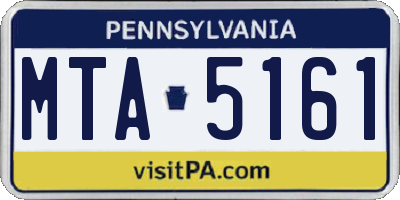 PA license plate MTA5161
