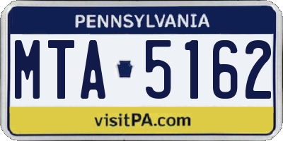 PA license plate MTA5162