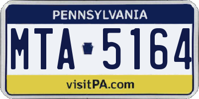 PA license plate MTA5164