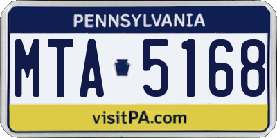 PA license plate MTA5168