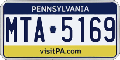 PA license plate MTA5169