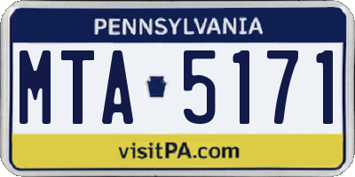PA license plate MTA5171