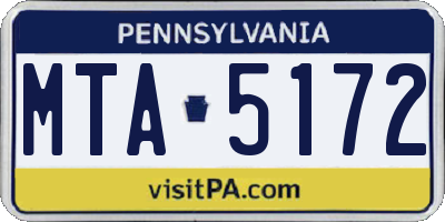 PA license plate MTA5172