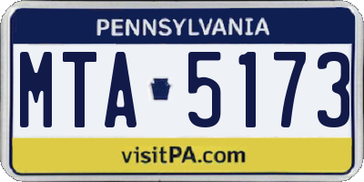 PA license plate MTA5173