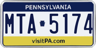 PA license plate MTA5174