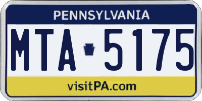 PA license plate MTA5175