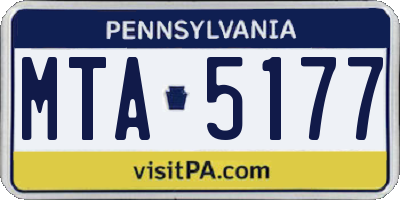 PA license plate MTA5177