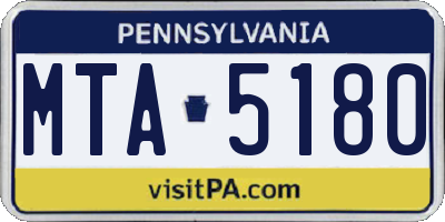 PA license plate MTA5180