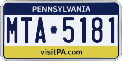 PA license plate MTA5181