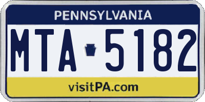 PA license plate MTA5182