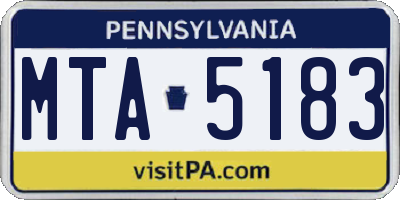 PA license plate MTA5183