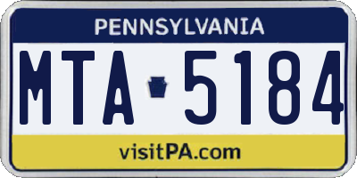 PA license plate MTA5184