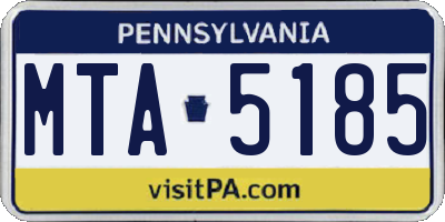 PA license plate MTA5185