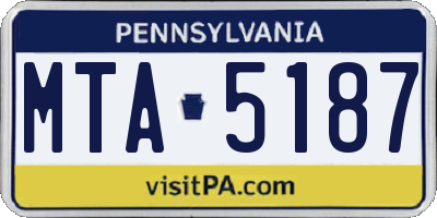 PA license plate MTA5187