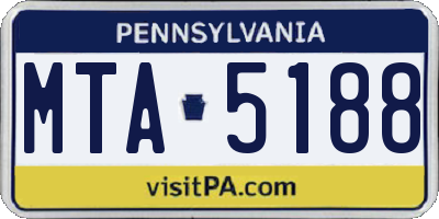 PA license plate MTA5188