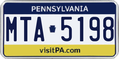 PA license plate MTA5198