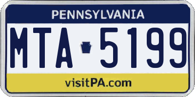 PA license plate MTA5199