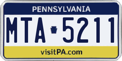 PA license plate MTA5211