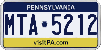 PA license plate MTA5212
