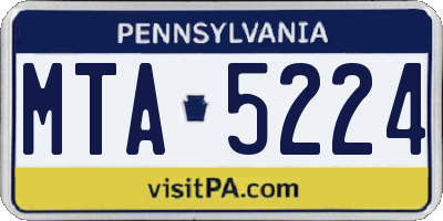 PA license plate MTA5224