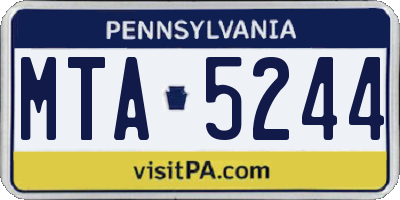 PA license plate MTA5244