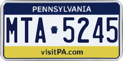 PA license plate MTA5245