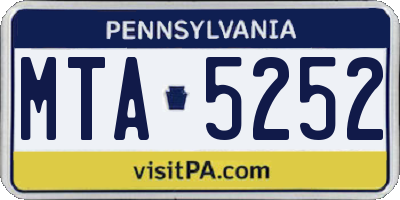 PA license plate MTA5252