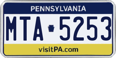 PA license plate MTA5253