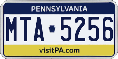 PA license plate MTA5256