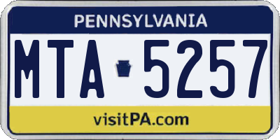 PA license plate MTA5257