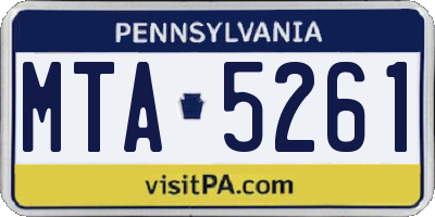 PA license plate MTA5261