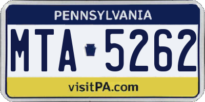 PA license plate MTA5262