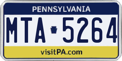 PA license plate MTA5264