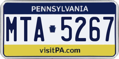 PA license plate MTA5267