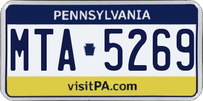 PA license plate MTA5269